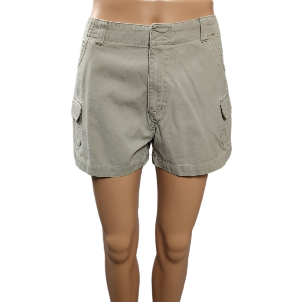 Vintage 90s OCI Khaki Cargo Shorts Size 7 100% Cotton Gorpcore Utility